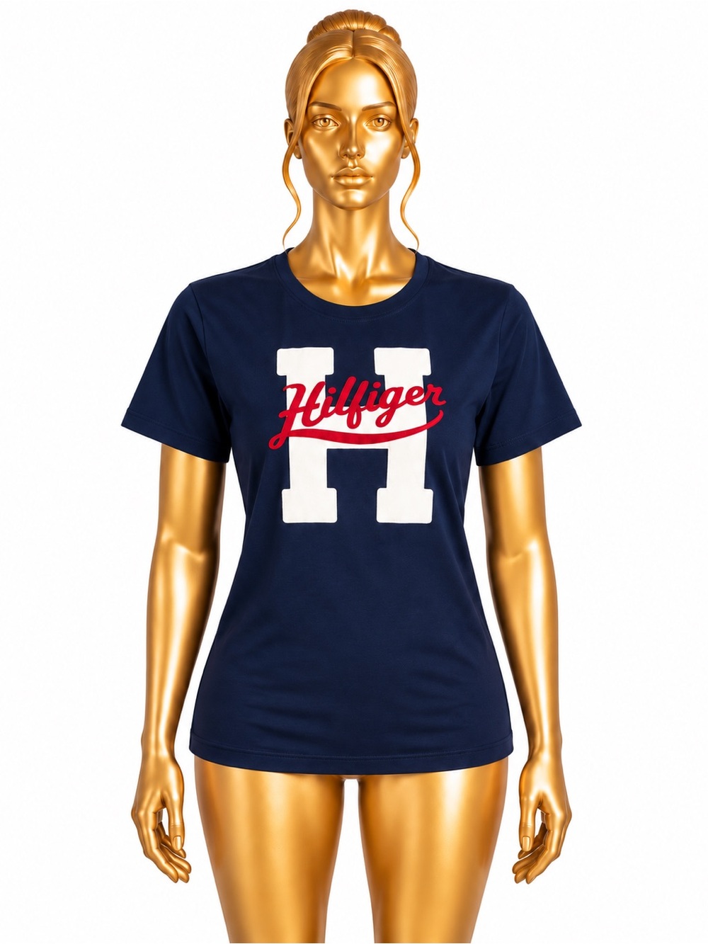 Tommy Hilfiger Black Logo T-Shirt Women’s Size Small 100% Cotton